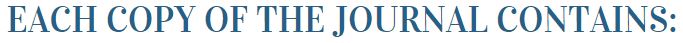 Each copy of the journal contains Each copy of the journal contains